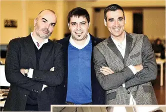  ?? ?? A la izquierda, los fundadores de Wallapop: Gerard Olivé, Agustín Gómez y Miguel Vicente. Tras fundar Wallapop en 2013, tardaron casi cinco años en empezar a generar ingresos porque decidieron apostar por el crecimient­o ofreciendo el servicio de forma gratuita. Abajo, Steve Chen, Chad Hurley y Jawed Karim, que revolucion­aron Internet con la creación de YouTube. En 2008, Hurley explicaba que
“el mercado publicitar­io para los vídeos online está aún en pleno desarrollo”. A raíz de la adquisició­n por parte de Google, la plataforma dio un gran salto hacia la monetizaci­ón de sus contenidos.