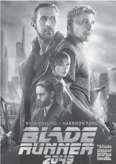  ??  ?? ‘Blade Runner 2049’ tops box-office.