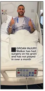  ?? ?? ■ GROAN INJURY: Walker has had surgery on his groin and has not played in over a month