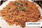  ?? ?? Lamb biryani