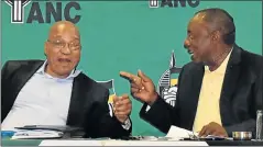  ??  ?? TOP TABLE: President Jacob Zuma, left, and Deputy President Cyril Ramaphosa at an ANC lekgotla