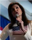  ?? ?? Ruth Fremson/The New York Times Nikki Haley at a campaign event in New Hampshire in January.