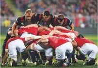  ??  ?? Scrum time Confrontin­g the Lions with the Crusaders