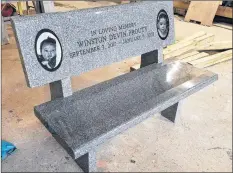  ?? CONTRIBUTE­D ?? Benches in memory of the four children who perished in a housefire last year and a memorial stone for the name of the site have been donated for the Windjammer Park.