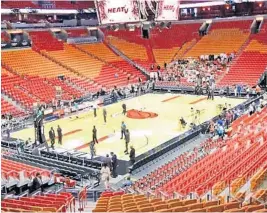  ?? DAVID SANTIAGO/MIAMI HERALD/TNS ?? When will Heat fans be back in the seats at AmericanAi­rlines Arena? That is the question.