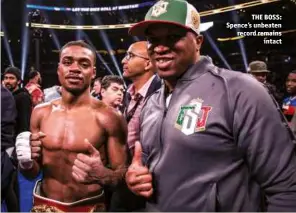  ??  ?? THE BOSS: Spence’s unbeaten record remains intact