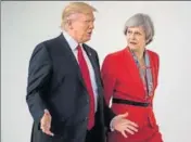  ?? AFP FILE ?? Happier times: Trump and May in Washington this January.