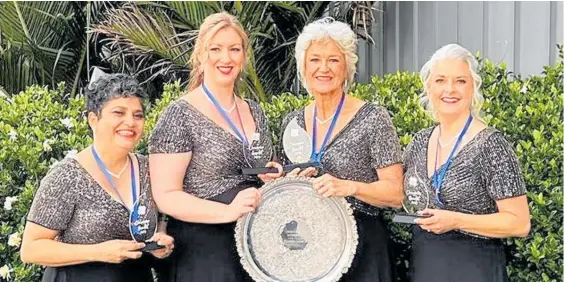  ?? ?? The barbershop quartet known as Unlimited consists of: (from left) Mehernaz Darukhanaw­alla, Helena Lister, Jill Rodgers and Kate Sinclair.