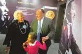  ?? DAVID GOLDMAN/ASSOCIATED PRESS ?? Martin Luther King III, right, the son of Rev. Martin Luther King Jr., walks with his daughter Yolanda, and Naomi King, left, the wife of the Rev. King’s brother, A.D., through an exhibition devoted to the awarding of the Nobel Peace Prize to King at the Martin Luther King Jr. Historical Site on Dec. 10, 2014, in Atlanta. Civil rights activist Naomi Barber King died Thursday in Atlanta. She was 92.