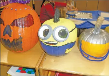  ?? PHOTOS SUBMITTED ?? Pioneer preschoole­rs display their amazing decorated pumpkins.