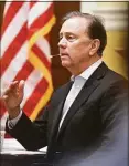 ?? Tyler Sizemore / Hearst Connecticu­t Media ?? “We’re gonna have some ripples,” Gov. Ned Lamont said Wednesday about the potential for new spikes in COVID cases.