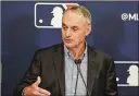  ?? AP ?? Rob Manfred hopes to complete his investigat­ion into alleged sign stealing by the Red Sox before training camps open next week.