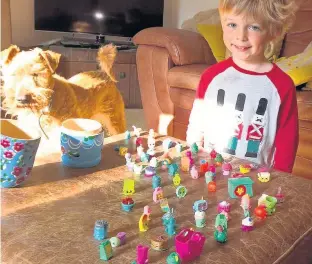  ??  ?? Monty with his Shopkins collection.