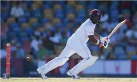  ??  ?? Darren Bravo plays to the leg-side during the first Test against England at Kensington Oval in January 2019. Photograph: Shaun Botterill/Getty Images