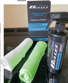  ??  ?? Pack includes two micro-fibre towels, one for applying and one for buffing.