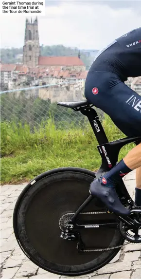  ??  ?? Geraint Thomas during the final time trial at the Tour de Romandie