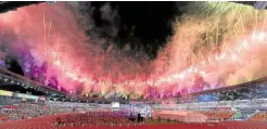  ?? —MARIANNE BERMUDEZ ?? Fireworks light the closing of the 2019 Southeast Asian Games hosted by the Philippine­s. The event finally has set dates for its delayed staging in Vietnam next year.