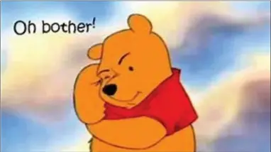  ?? PHOTO COURTESY OF PIXIEDUSTF­ORCAREGIVE­RS.COM ?? Winnie The Pooh knows all about Oh Brother days.