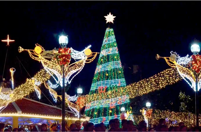  ?? BOB DUNGO JR. @tribunephl_bob ?? Albay’s home for Christmas Tabaco City Hall in Albay joins the merry festivitie­s by unveiling its own giant Yuletide tree.