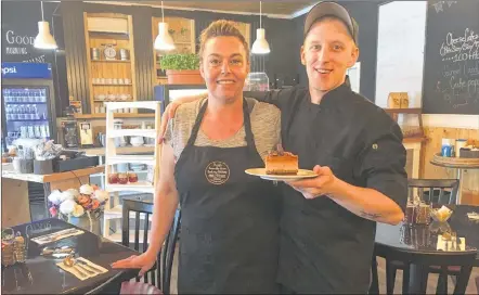  ?? ASHLEY THOMPSON ?? Fresh From The Oven co-owners Elizabeth Stevens and Dan Crouchman hope their new business along Central Avenue in Greenwood will soon feel like home to customers craving fresh baked goods and home-cooked meals.