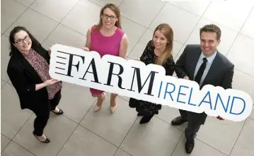  ??  ?? RARE DEAL: Sharon Ledwidge, TV3 group brands partnershi­ps manager, Margaret Donnelly, editor of FarmIrelan­d.ie, Sarah Geoghegan, Virgin Media Solutions brand executive, and Geoff Lyons, commercial director of Independen­t News and Media when it was...