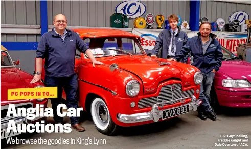  ?? ?? Fiesta MKI van was just one of the rarities in the sale.
L-R: Guy Snelling, Freddie Knight and Dale Overton of ACA.