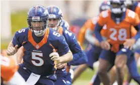  ?? DAVID ZALUBOWSKI/AP ?? Denver Broncos QB Joe Flacco has said it’s not his job to mentor top draft pick Drew Lock.