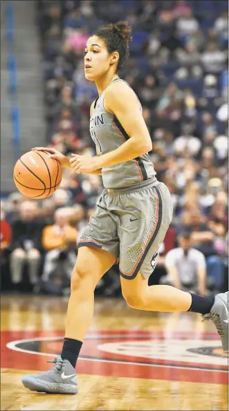  ?? Associated Press file photo ?? Canadian native Kia Nurse and the UConn women’s basketball team will face Duquesne in Toronto on Friday.