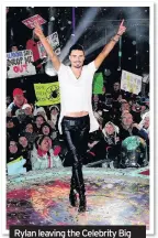  ??  ?? Rylan leaving the Celebrity Big Brother house after being announced as the winner in 2013