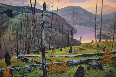  ??  ?? Bitterroot Overlook, oil on canvas, 58 x 87”. Private Collection