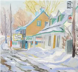  ?? CITY OF DORVAL ?? Dorval celebrates its 125th birthday with an art exhibition called City of Dorval Treasures. This painting, Corner of Martin & Lakeshore, is part of the exhibition and was painted by Dori Thompson in 1979.