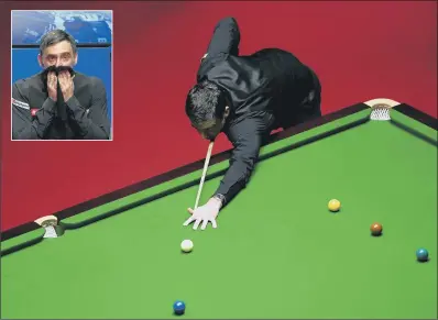  ?? PICTURES: PA ?? HISTORY MAN: Ronnie O’Sullivan on his way to victory over Judd Trump at the Crucible and inset, emotional after his 18-13 win.
