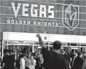  ?? ISAAC BREKKEN/NEW YORK TIMES ?? The emergent Golden Knights of the National Hockey League are symbolic of the new face of Las Vegas, Nev. The first-year team, which is making a deep run in the current playoffs, plays at the new $375 million T-Mobile Arena.