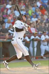  ?? STAN HUDY — MEDIANEWS GROUP ?? Houston Astros first-round pick, Seth Beer looks at his long fly ball hit in the top of the first inning during the Tri-City ValleyCats opener at Joe Bruno Stadium.