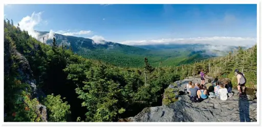  ??  ?? OVER THE TOP VIEWS (above). On the hike to Mount Mansfield, it’s easy to see why Vermont is called the Green Mountain State.