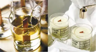  ??  ?? Lilin+Co is the first in Malaysia to introduce wood wick candles, known for their gentle crackling sound.