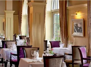  ??  ?? Catalina at the Lough Erne Resort serves sumptuous meals. Above: The Boatyard Distillery on the banks of Lough Erne uses only organic ingredient­s in its spirits.