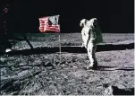  ?? FOTO: NASA/DPA ?? Das Bild zeigt den Astronaute­n Edwin Aldrin am 21. Juli 1969 auf dem Mond.