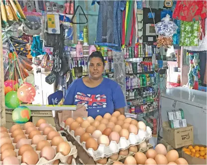  ?? Photo: Inoke Rabonu ?? Sharon Devi inside the famous Push Tailevu store in Lomaloma, Vanuabalav­u.