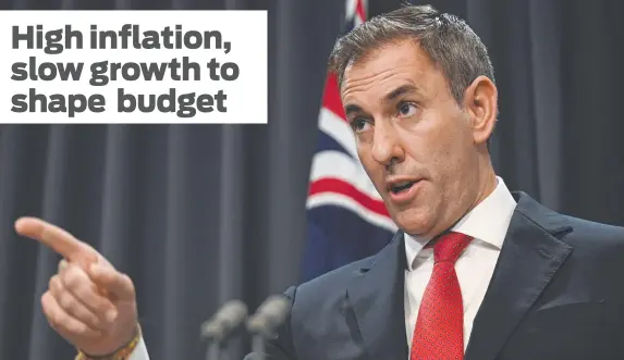  ?? ?? Federal Treasurer Jim Chalmers has played down expectatio­ns for a big-spending budget. Picture: NCA NewsWire / Martin Ollman