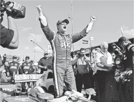  ?? TOM E. PUSKAR, AP ?? Josef Newgarden, above, won at Mid- Ohio on Sunday, his third Verizon IndyCar Series race win this season and second in a row.
