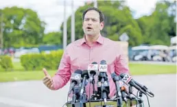  ?? BRYNN ANDERSON/AP ?? U.S. Sen. Marco Rubio visited the Homestead complex Friday afternoon.