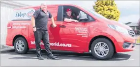  ??  ?? Dan and Josh with the New World online delivery van.