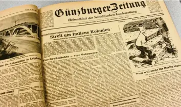  ?? Foto: Rebekka Jakob ?? „Abgestaubt und Ausgestell­t“geht weiter: Ab dem 8. Dezember ist die Erstausgab­e der Günzburger Zeitung aus dem Jahr 1948 im Heimatmuse­um zu sehen. Am 11. Dezember findet ein kleiner Empfang dazu statt.