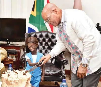  ?? (Photo: GCIS) ?? Ontlametse Phalatse celebrated her 18th with President Jacob Zuma shortly before her passing.