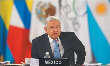  ?? XXXXXXXXX ?? CELAC. El presidente López Obrador señaló la convenienc­ia de tener un mercado único.