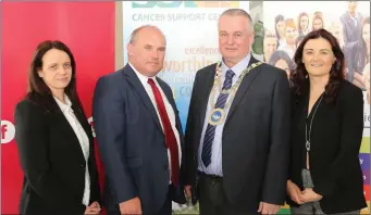 ??  ?? At the announceme­nt that Datapac has partnered with the Solas Cancer Support Centre to sponsor the 2017 South East Run for Life (from left): Gabrielle Cummins, CEO, Beat 102 - 103; Fiachra O’ Ceilleacha­ir, Director, Solas Cancer Support Centre; Cllr...