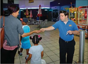  ?? PHOTOS BY STAFF PHOTOGRAPH­ER DAMON HIGGINS ?? When he’s not acting, Zack Gottsagen is an usher at the Alco Boynton Cinema. While “The Peanut Butter Falcon” is still in post-production and does not yet have a release date, Gottsagen has high expectatio­ns for the film.