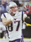  ?? AP PHOTO ?? GOOD TO GO: Patriots tight end Rob Gronkowksi made his preseason debut last night in Houston.