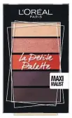  ??  ?? L’Oreal Paris mini eyeshadow palette in maximalist, £7.99, Boots L’Oreal Paris glow mon amour highlighti­ng drops, £9.99, Boots